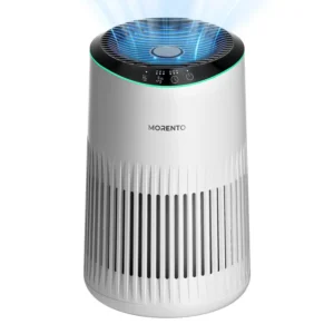 MORENTO MR2566 Luftreiniger für Schlafzimmer, Haus, Rauch- und Tierhaargerüche, Schlafmodus, tragbarer HEPA, blaues Umgebungslicht, Schlafmodus, Outdoorfun,Vatertagsgeschenk